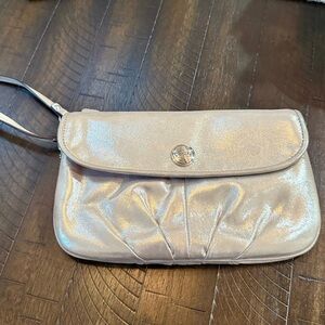 COACH Gold Metallic Clutch Wristlet for Evening